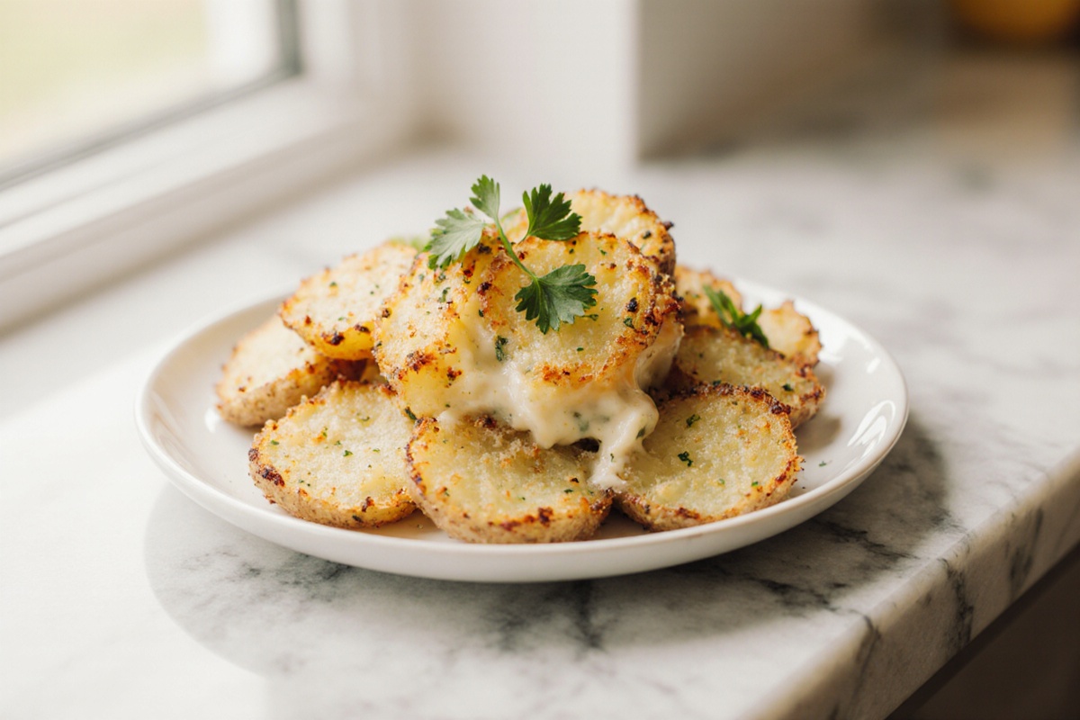 Crispy Garlic Parmesan Smashed Potatoes