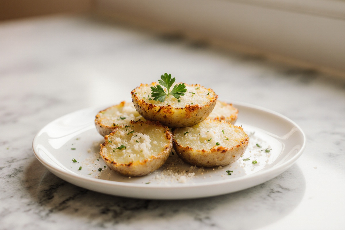 Crispy Garlic Parmesan Smashed Potatoes