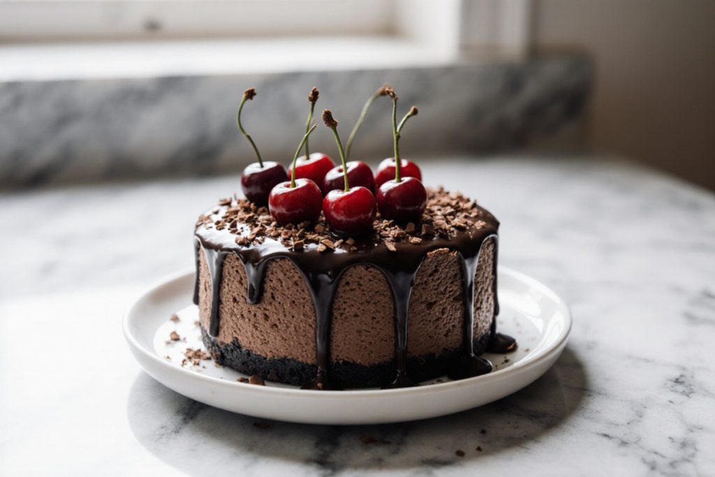 Dark Chocolate Cherry Cheesecake