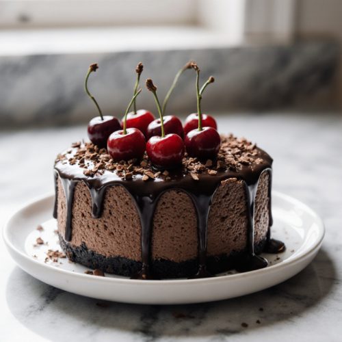 Dark Chocolate Cherry Cheesecake