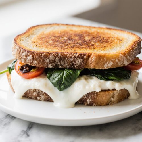 Grilled Cheese with Sun-Dried Tomatoes Spinach and Creamy Ricotta Filling
