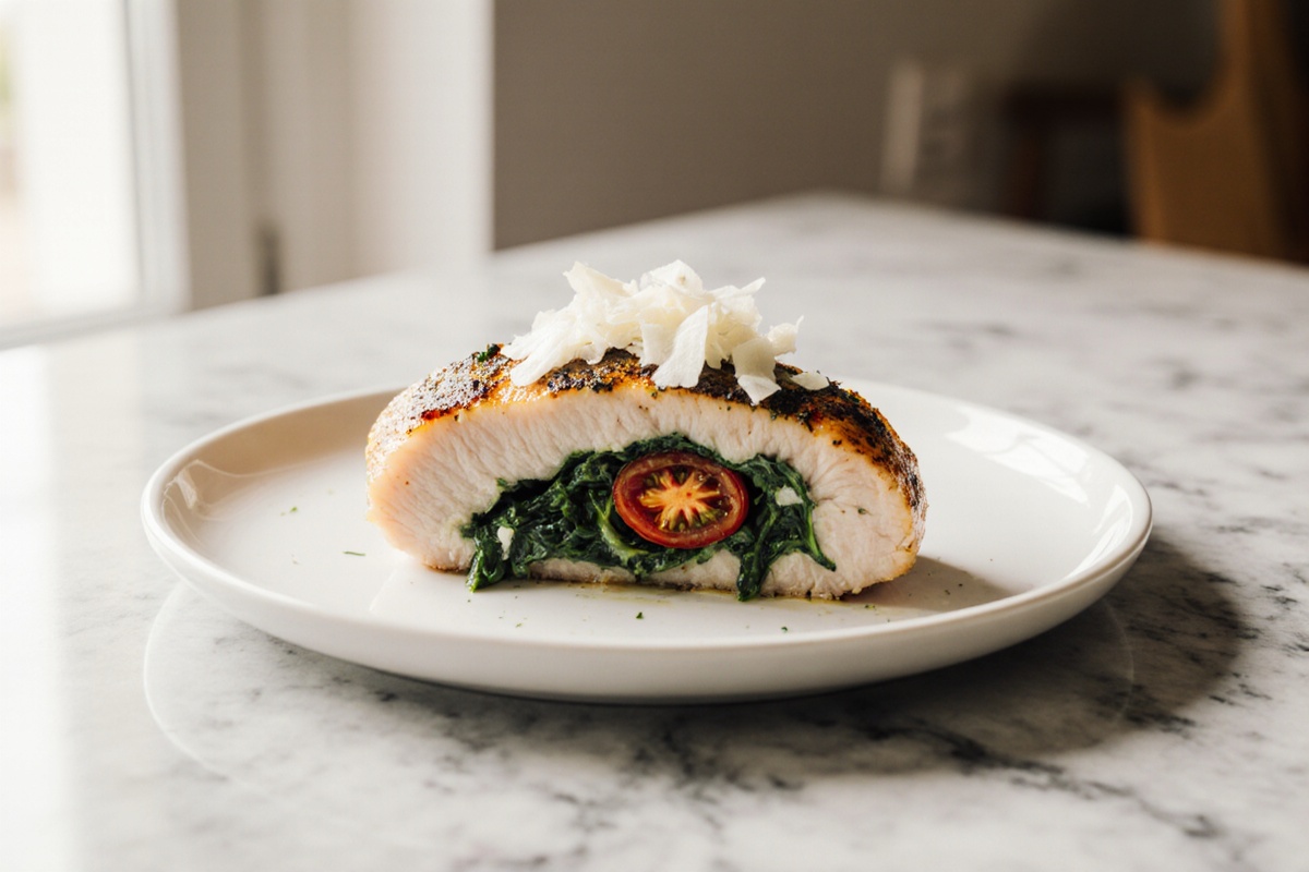 Sundried Tomato Spinach and Cheese Stuffed Chicken
