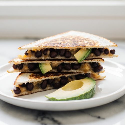 Vegan Quesadillas with Black Beans and Avocado