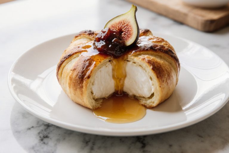 Baked Brie in Puff Pastry With Honey and Fig