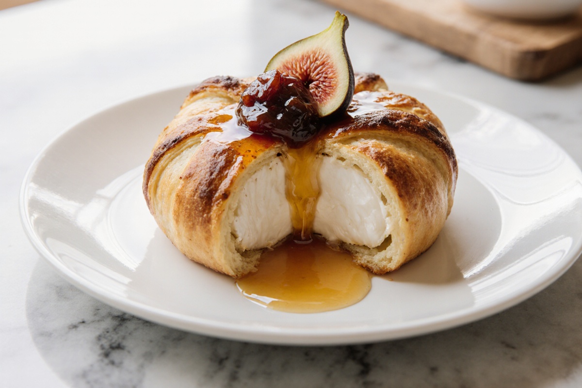 Baked Brie in Puff Pastry With Honey and Fig