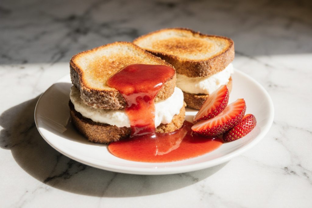 Fried Strawberry Cheesecake Sandwiches