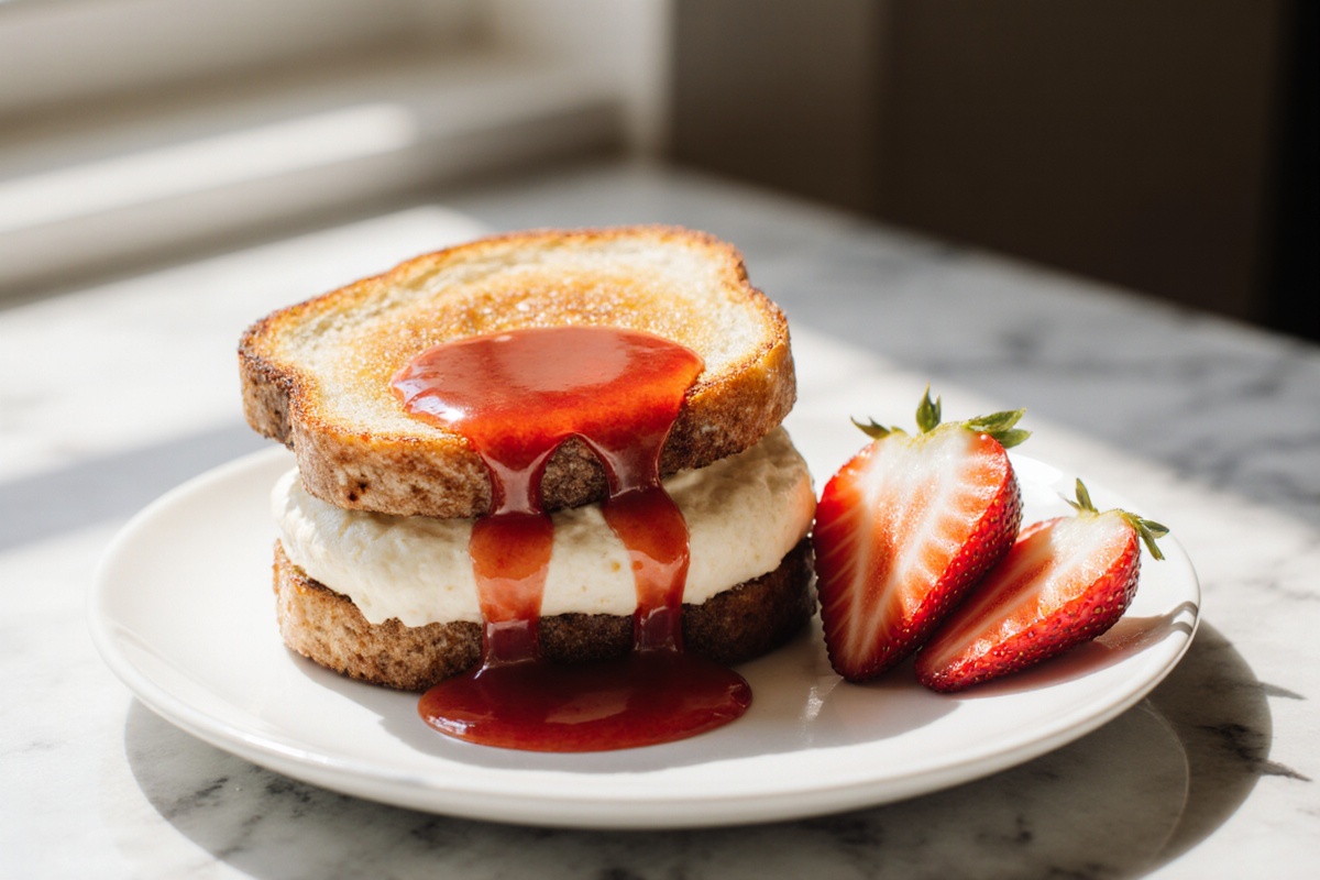 Fried Strawberry Cheesecake Sandwiches