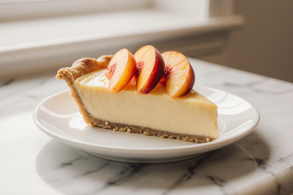 Homemade Peach Custard Pie