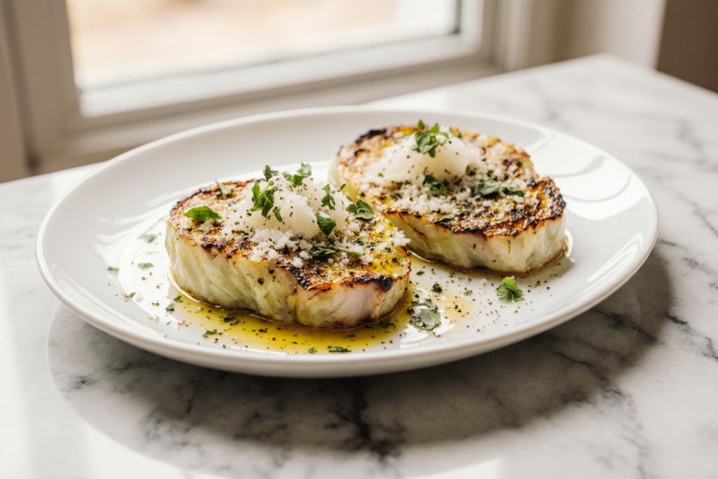 Oven Roasted Garlic Cabbage Steaks