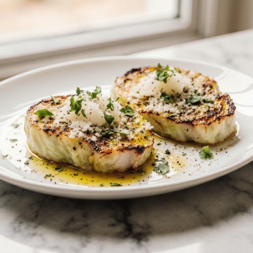 Oven Roasted Garlic Cabbage Steaks