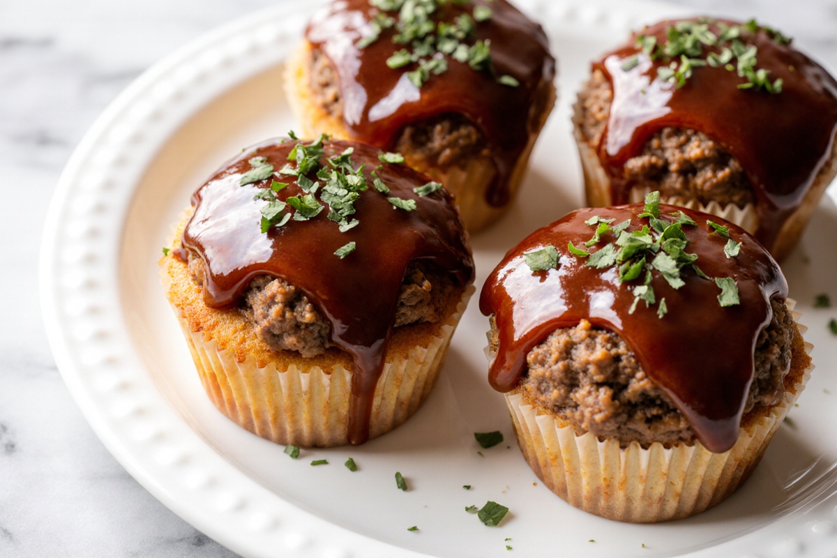 Smoky Bourbon BBQ Meatloaf Cupcakes
