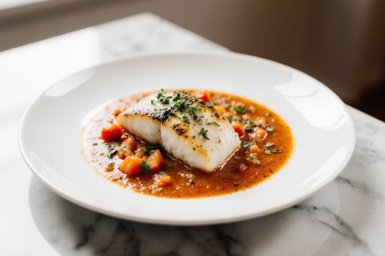 Tilapia in Roasted Pepper Sauce