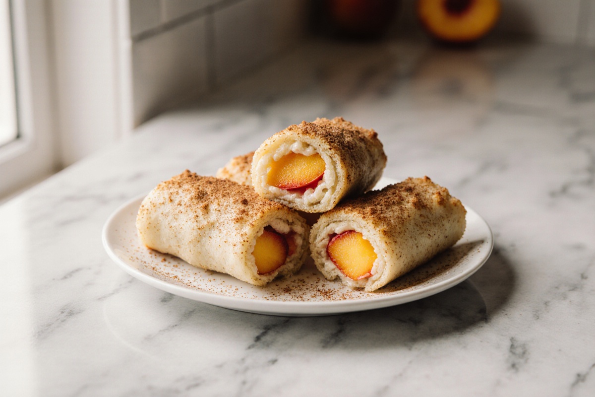Peach Cobbler Egg Rolls