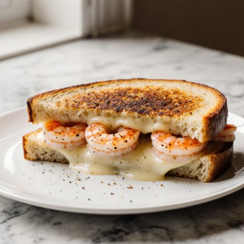 Shrimp Grilled Cheese with Garlic Bread