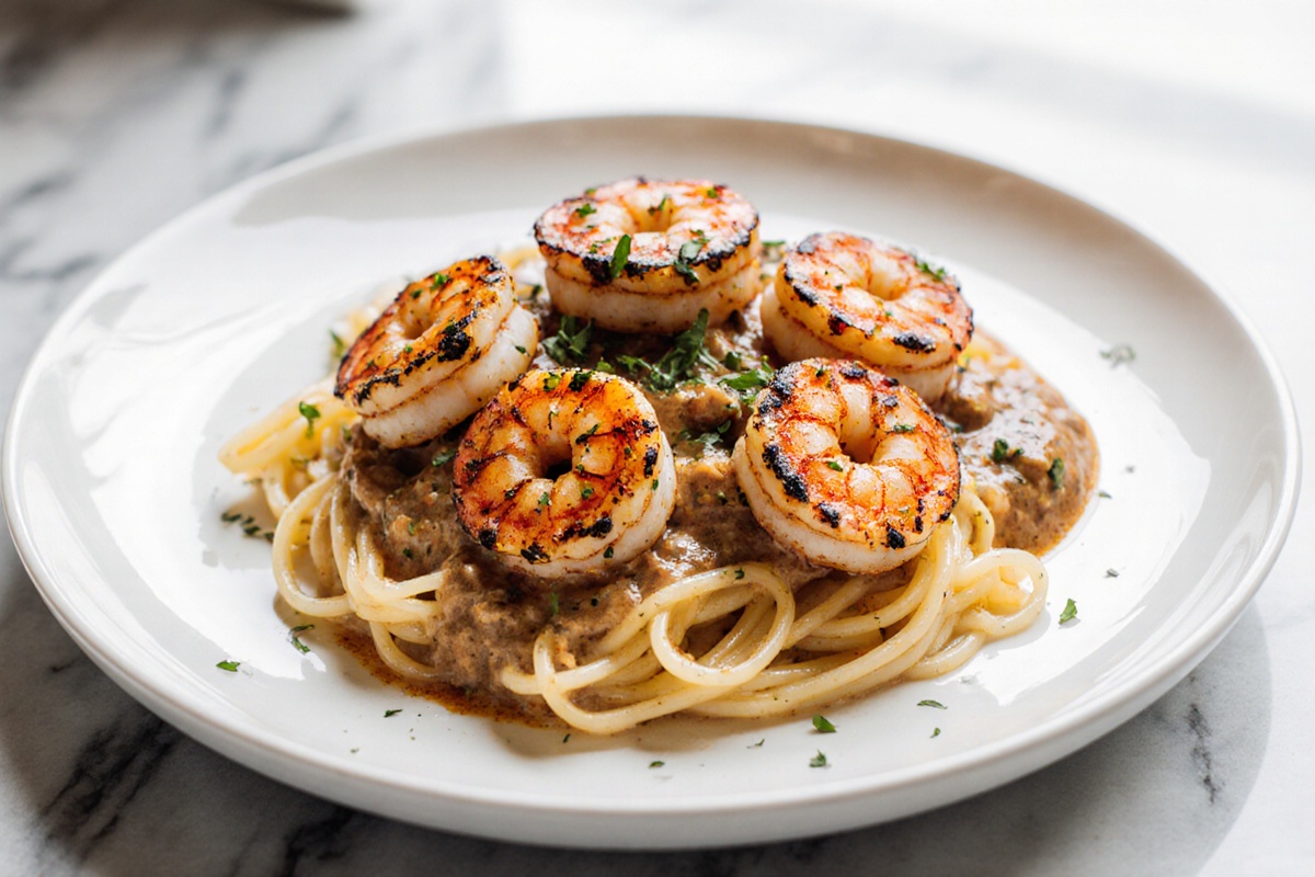 Spicy Blackened Shrimp Stroganoff