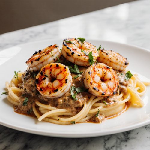 Spicy Blackened Shrimp Stroganoff