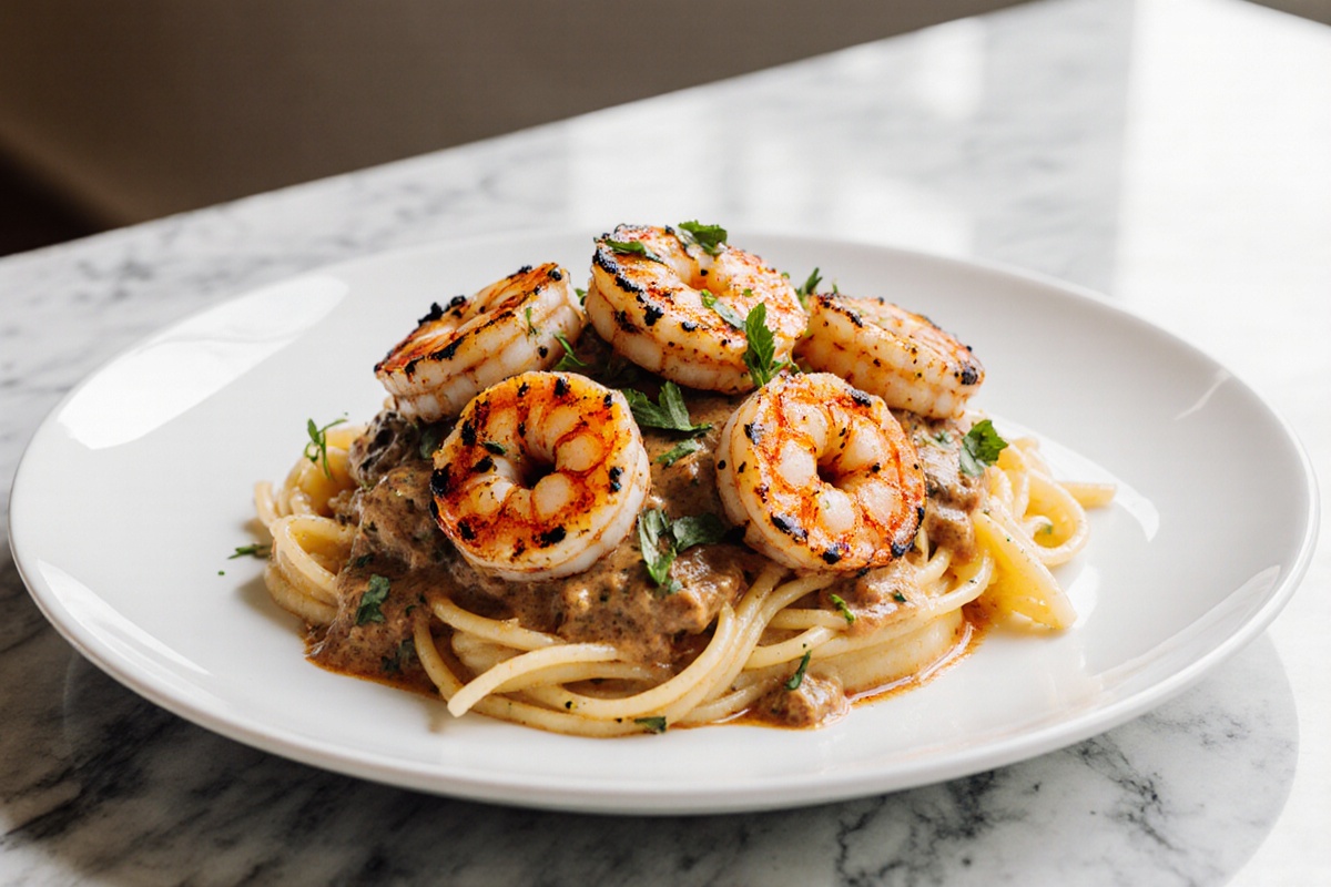 Spicy Blackened Shrimp Stroganoff