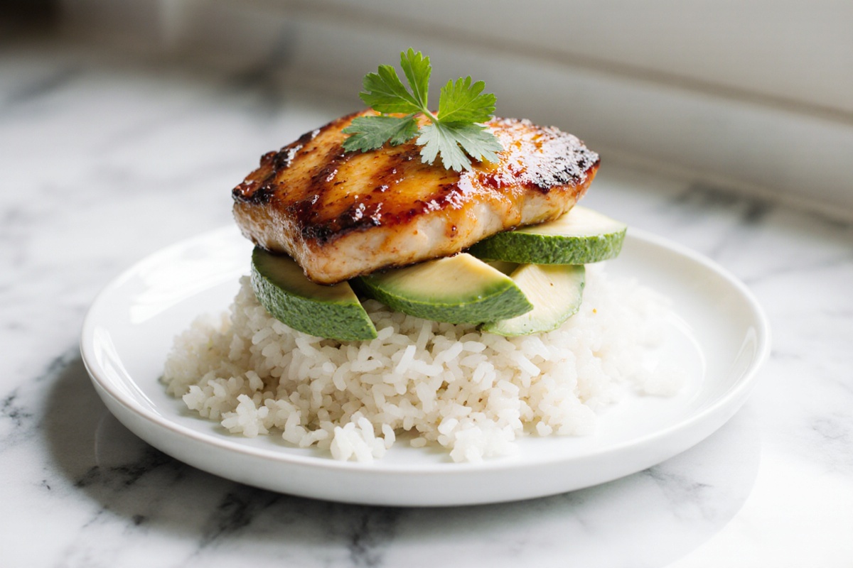 Honey Lime Chicken & Avocado Rice Stack