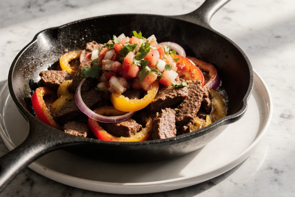 Beef Fajita Skillet with Pico de Gallo