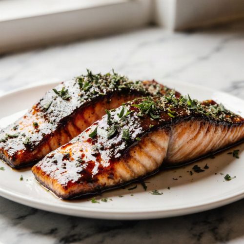 Brown Sugar Bourbon Glazed Salmon