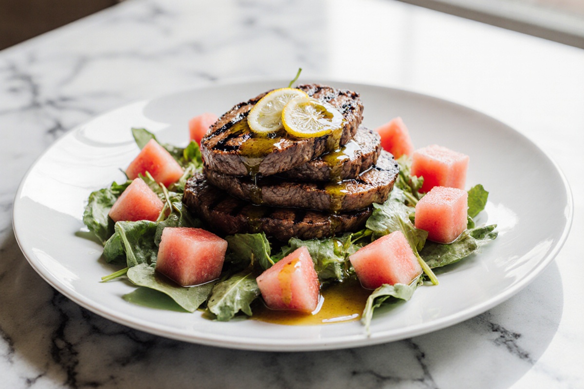 Grilled Steak and Watermelon Salad