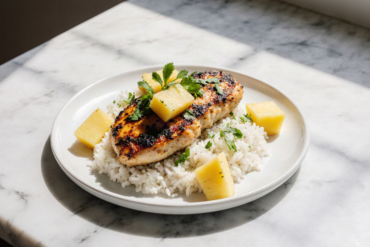 Hawaiian Chicken with Coconut Rice
