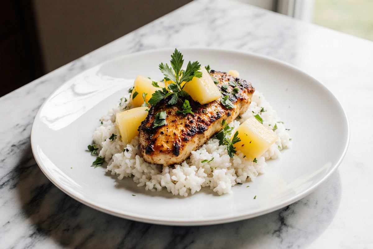 Hawaiian Chicken with Coconut Rice