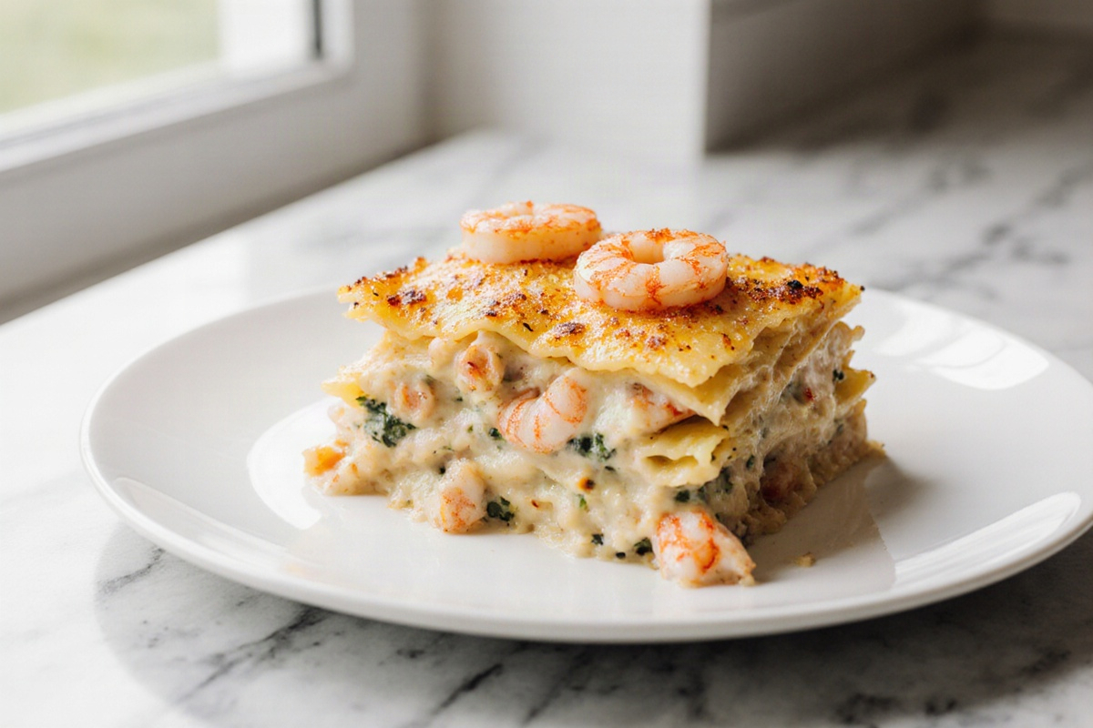 Seafood Lasagna with Shrimp and Crab