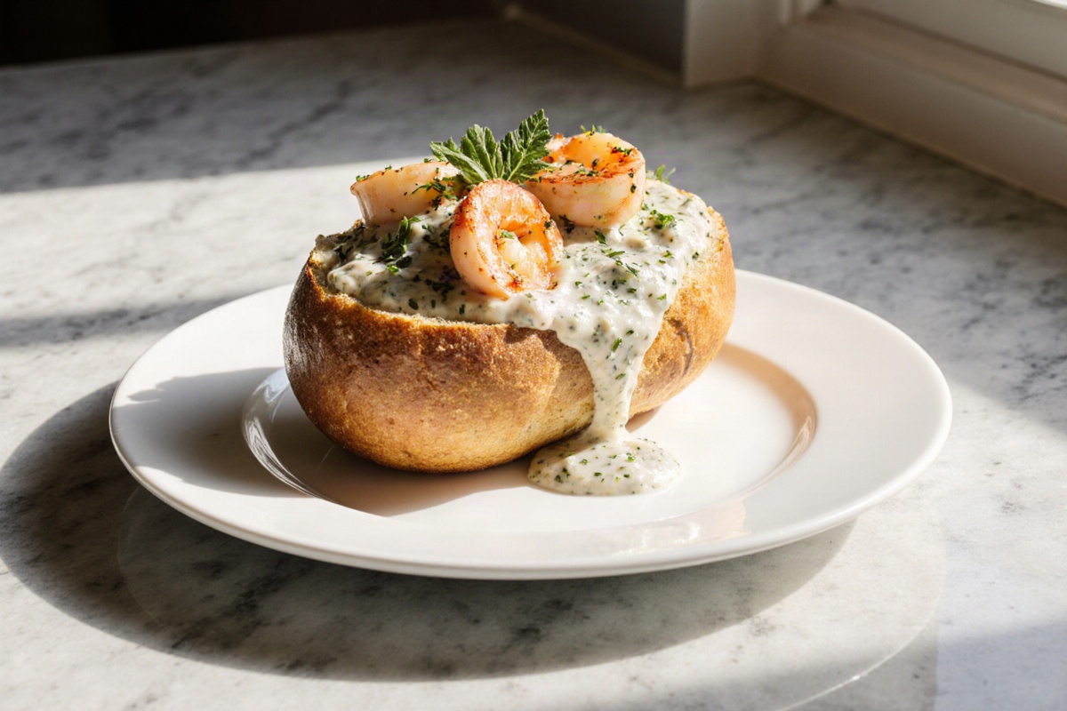 Stuffed Seafood Bread Bowl