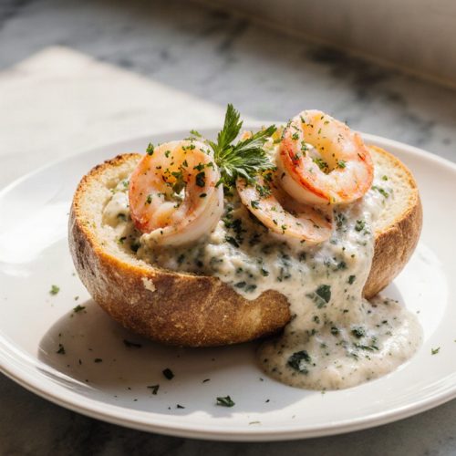 Stuffed Seafood Bread Bowl
