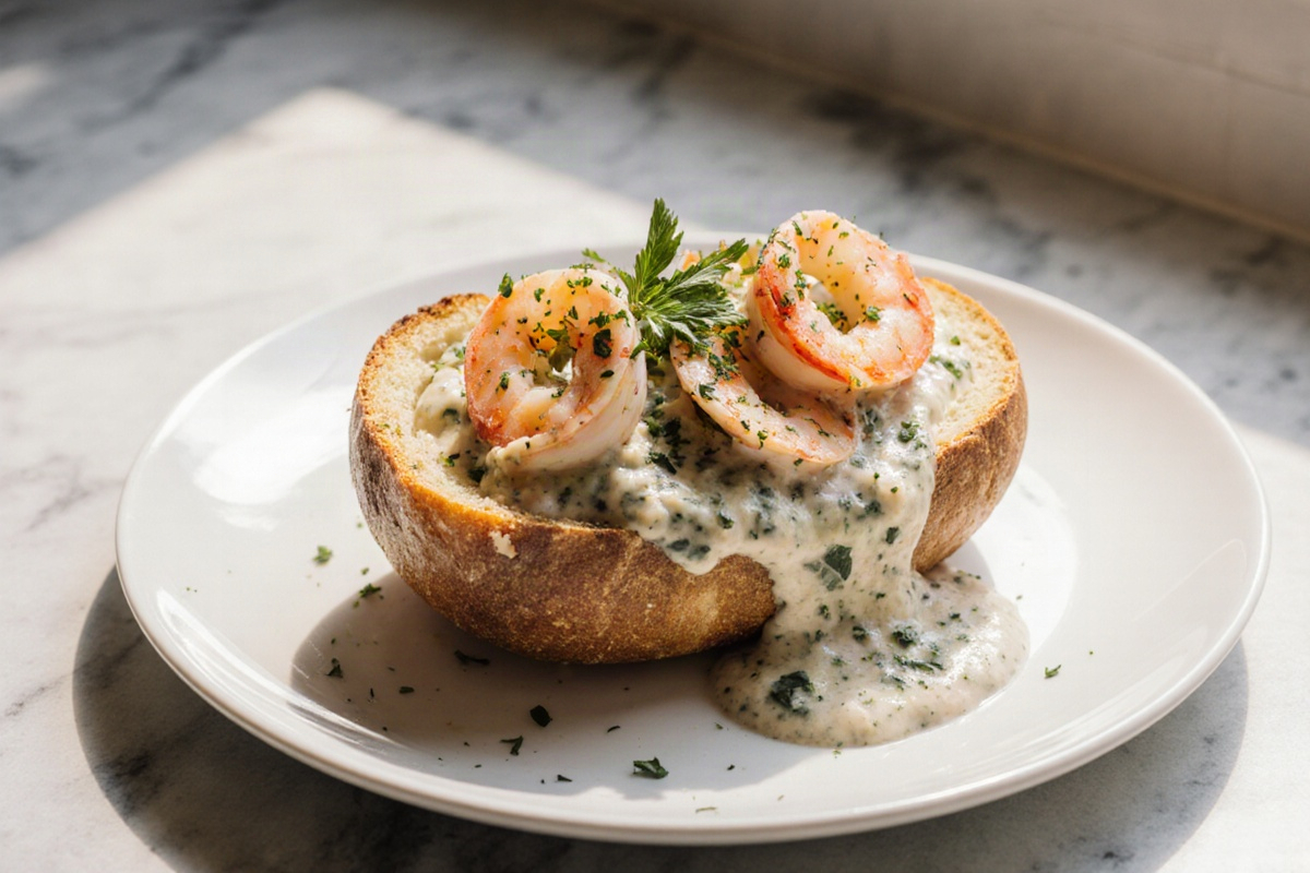 Stuffed Seafood Bread Bowl