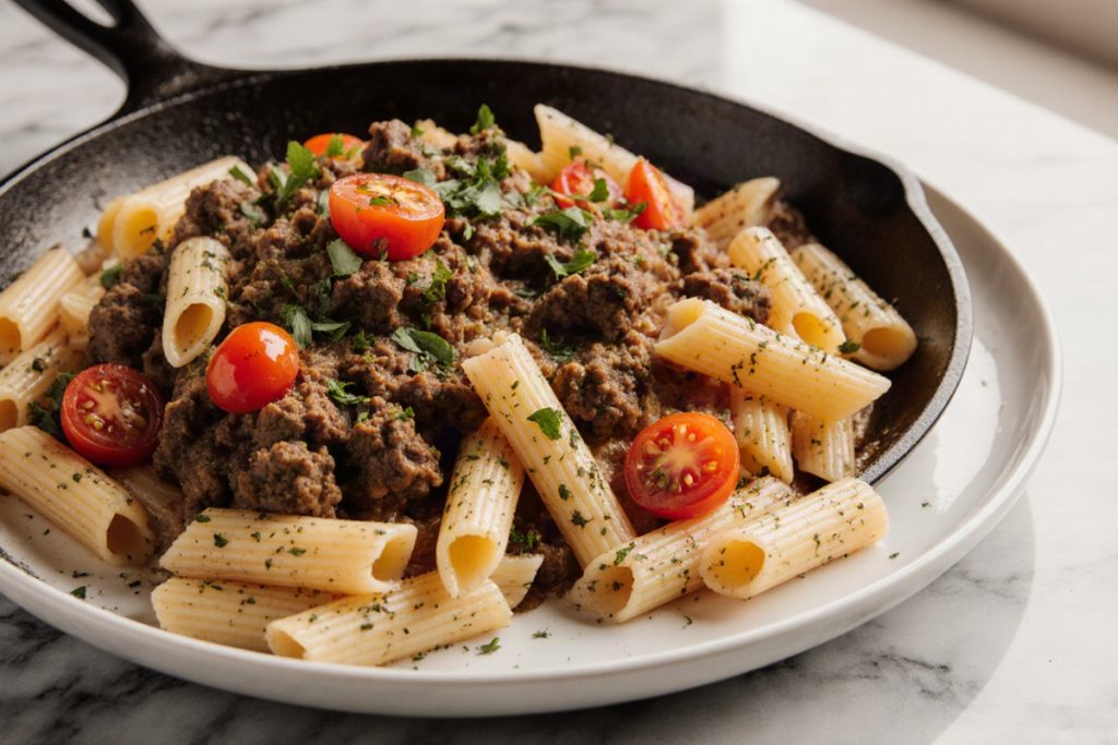 Chuckwagon Beef & Pasta Skillet