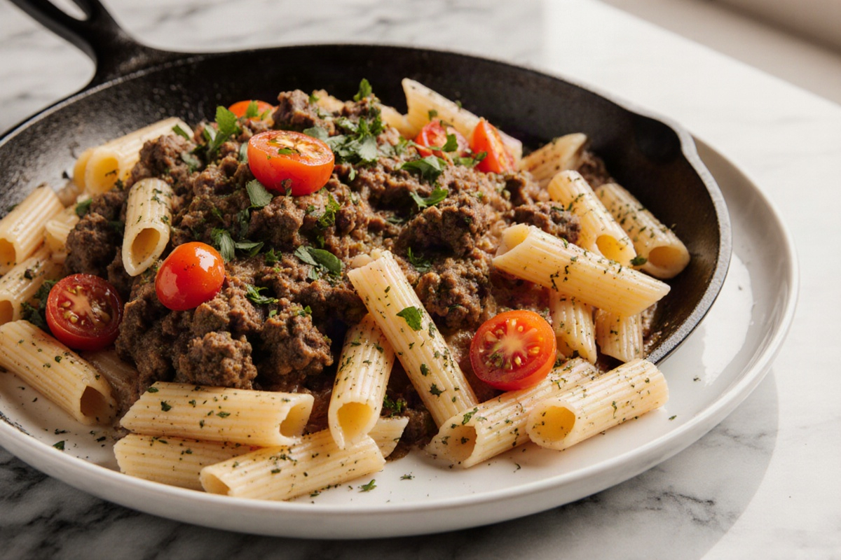 Chuckwagon Beef & Pasta Skillet
