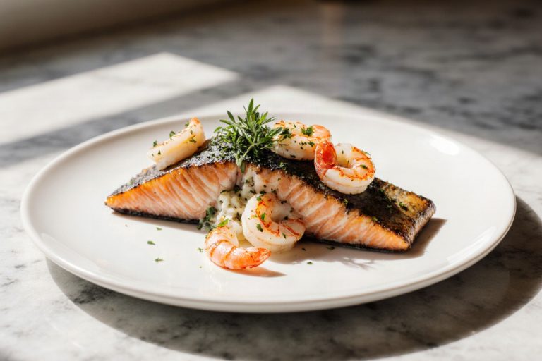 Crab and Shrimp Stuffed Salmon