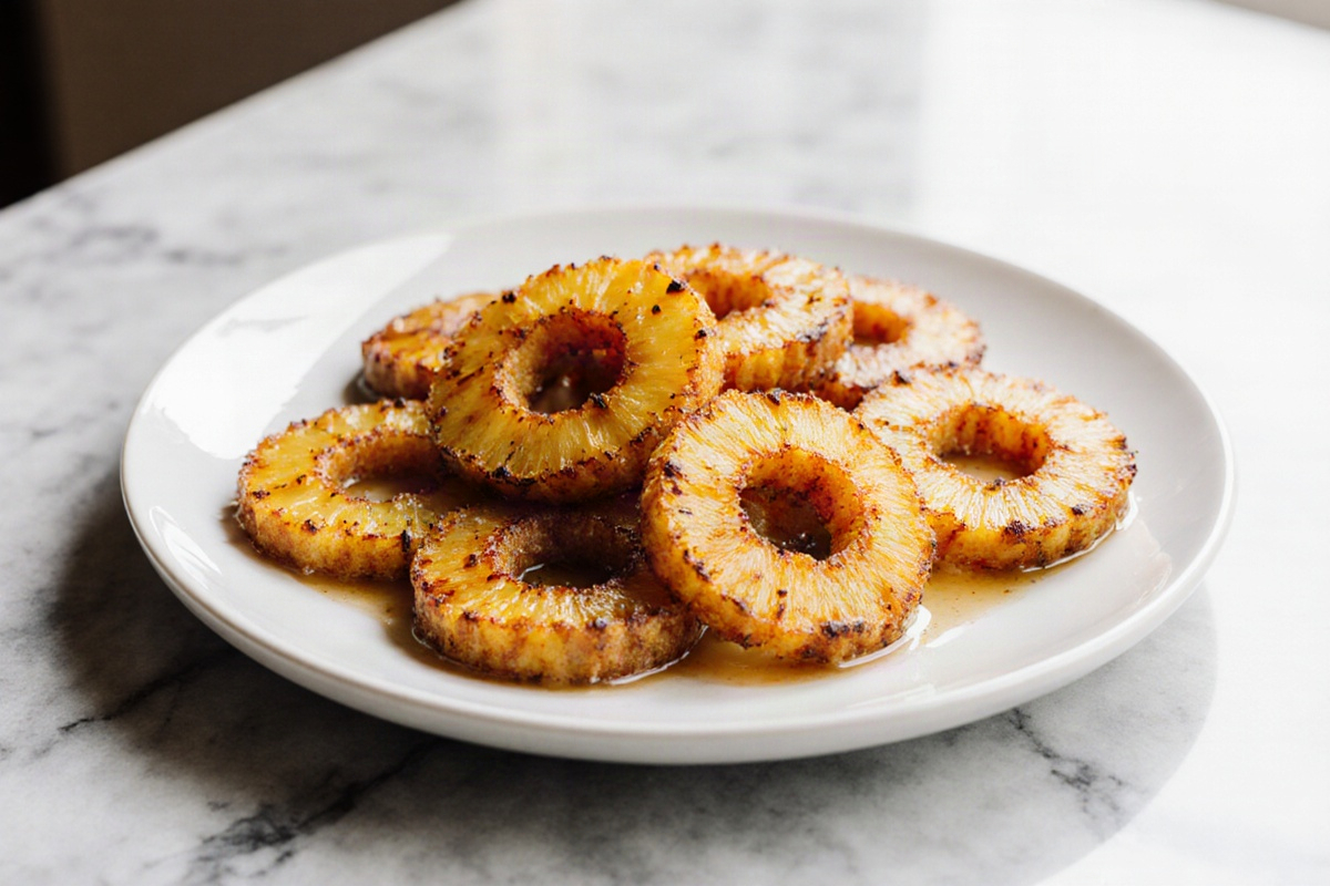 Rum Soaked Fried Pineapple