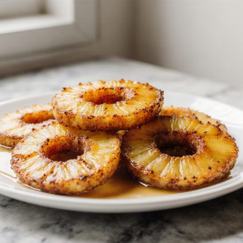 Rum Soaked Fried Pineapple