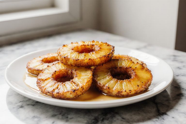 Rum Soaked Fried Pineapple