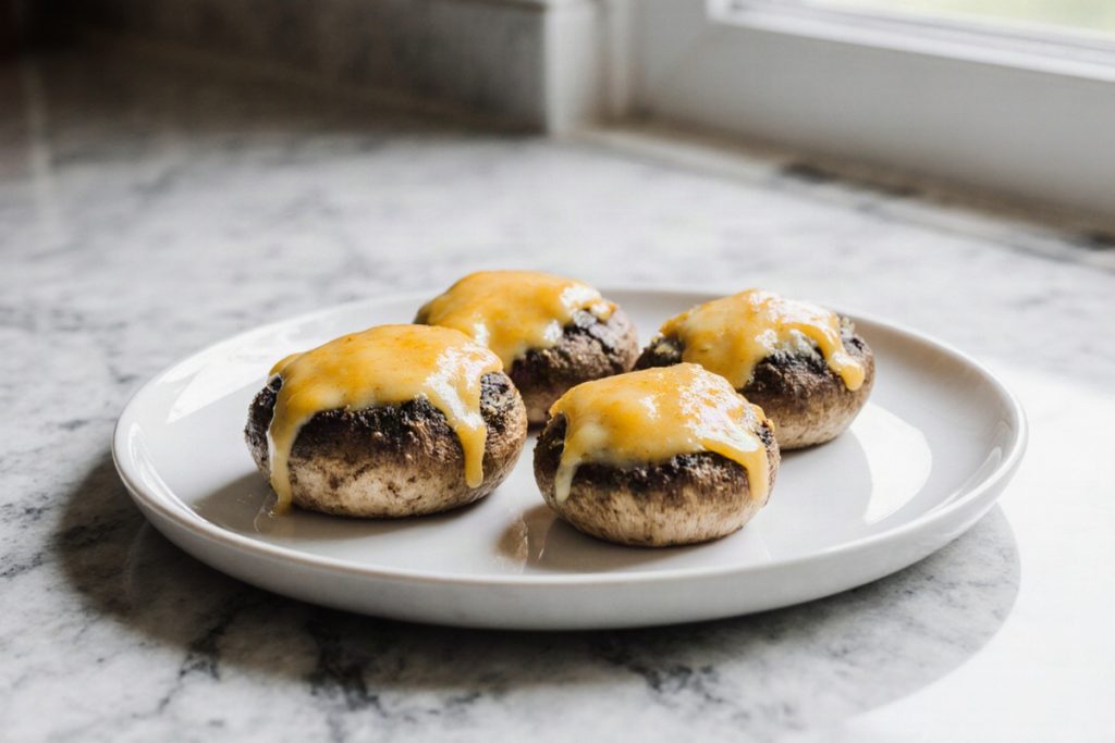 Cheesy Mushrooms in Air Fryer