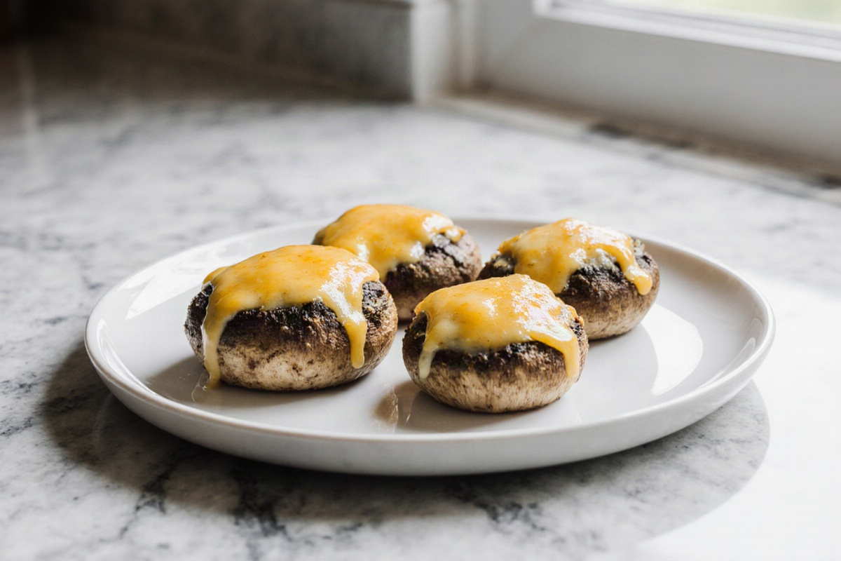 Cheesy Mushrooms in Air Fryer